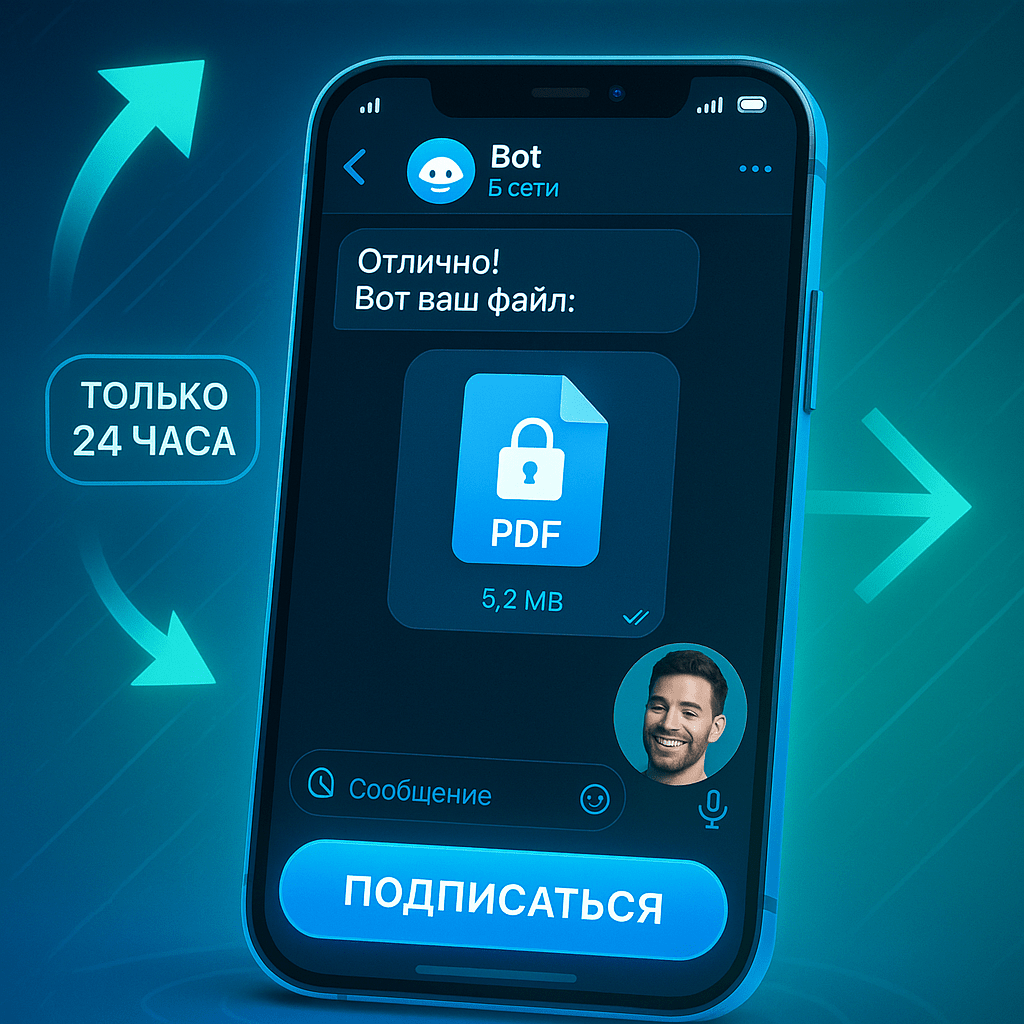 Отправка файла пользователю после подписки на канал: Главное изображение бота в работе с трендами 2025 года