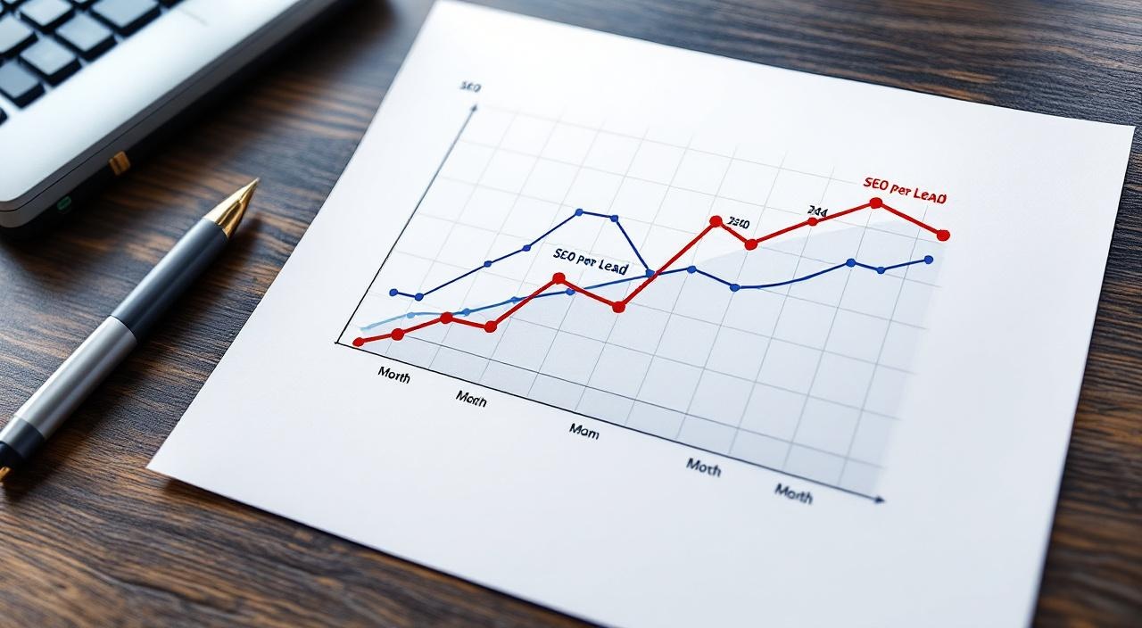 стоимость лида SEO и контекст сравнение по месяцам