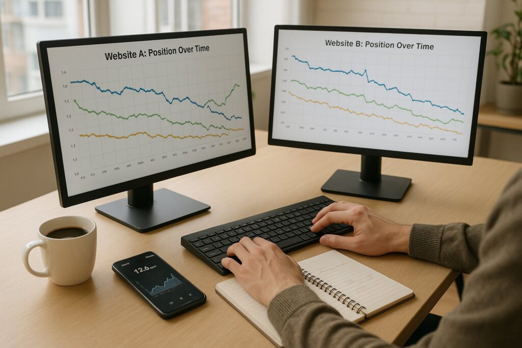 Рабочее место SEO-специалиста с мобильным прокси и мониторами