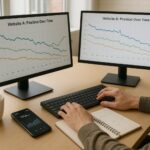 Рабочее место SEO-специалиста с мобильным прокси и мониторами