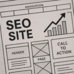 Макет сайта с элементами SEO-оптимизации на экране