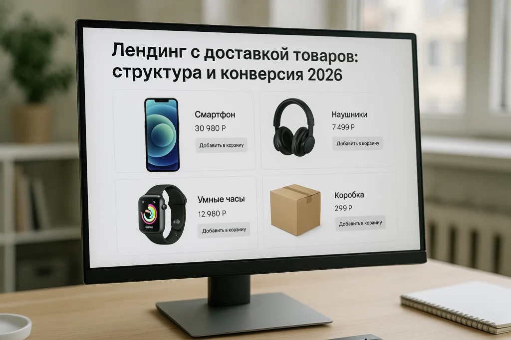 Экран сайта интернет-магазина с каталогом товаров и кнопкой добавить в корзину, крупный план монитора